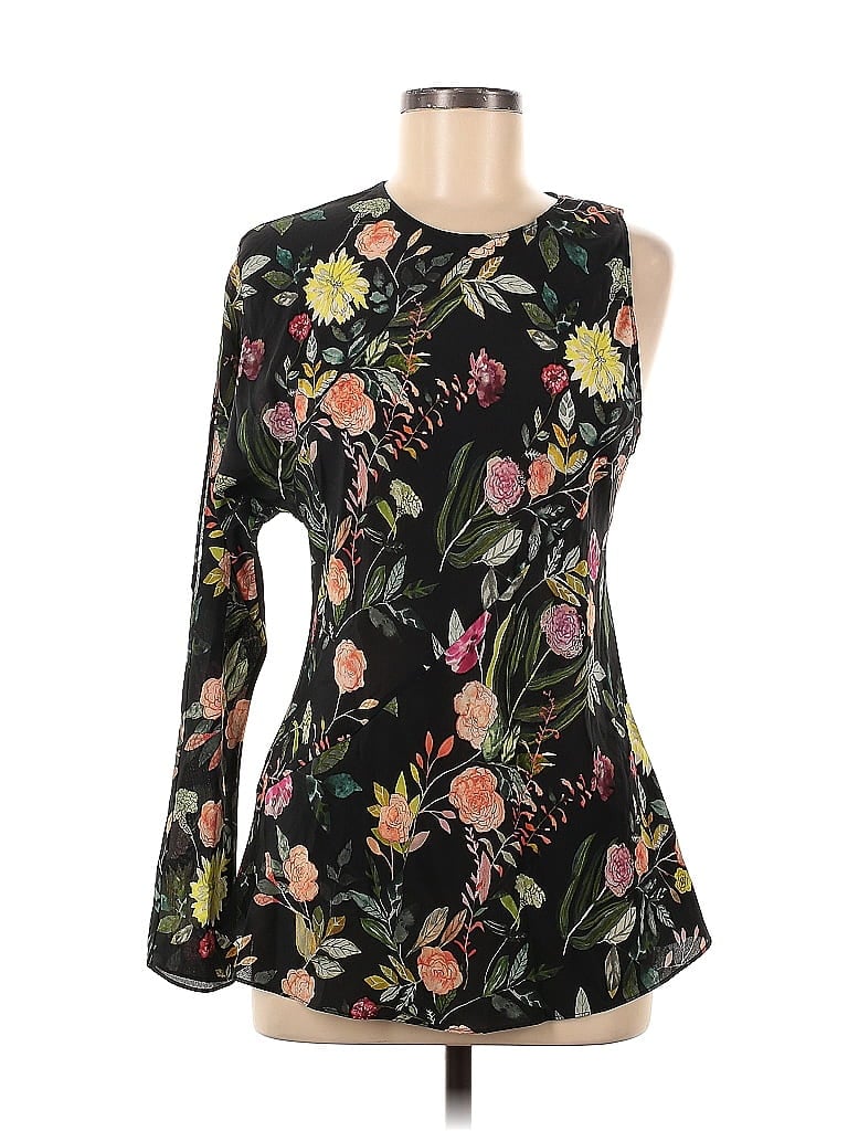 Theory Floral Black Long Sleeve Blouse Size M - 81% off | thredUP