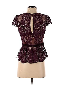 MARCHESA notte Red Lace Keyhole Top (view 2)