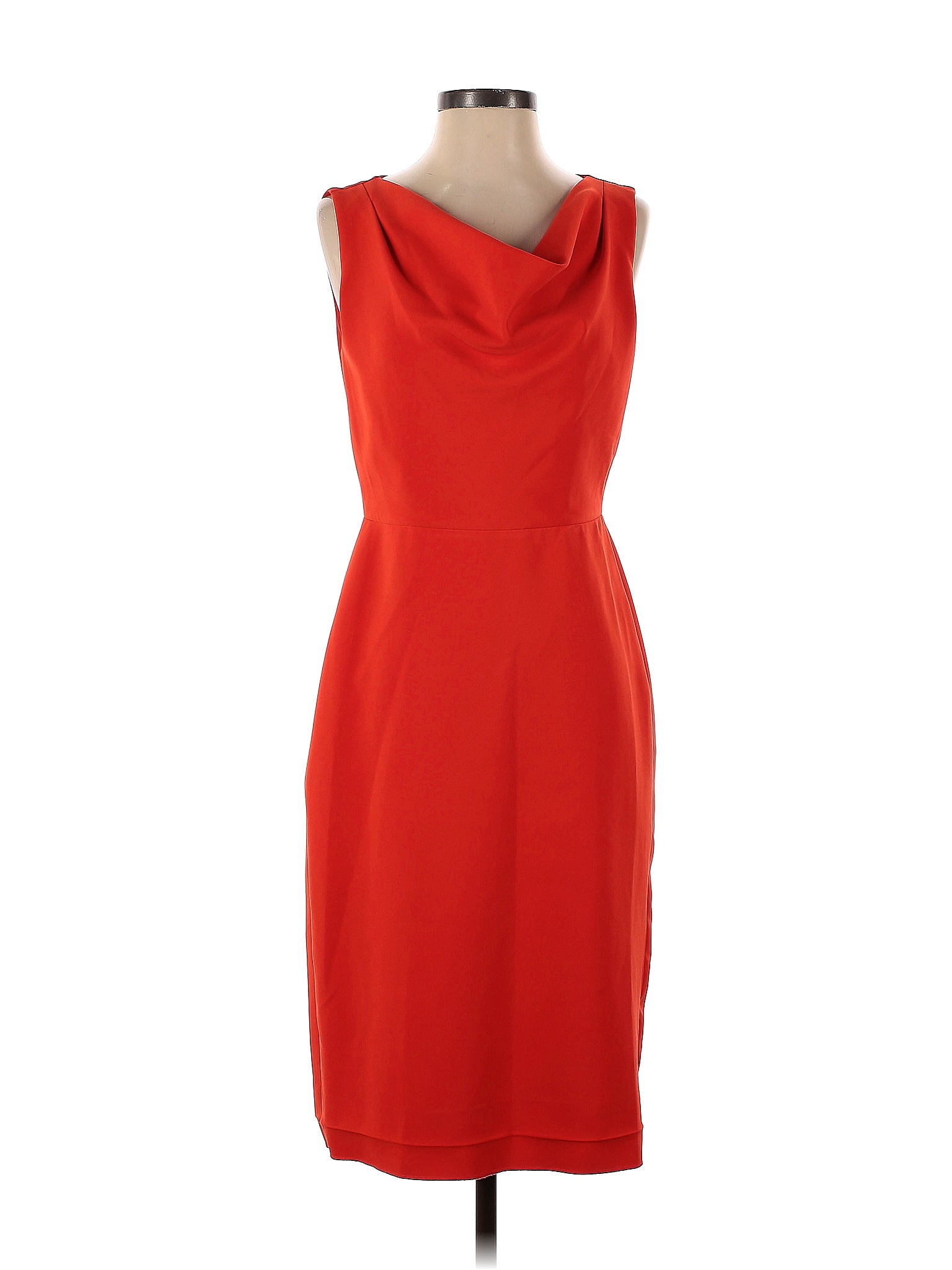 Milly Red Orange Cowl Neck Sheath Size 2 - 82% off | ThredUp