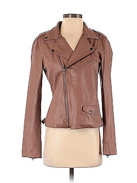 R | Label Faux Leather Jacket (view 1)