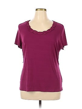 east 5th sleeve less shirt blouse brown v-neck polyester blend