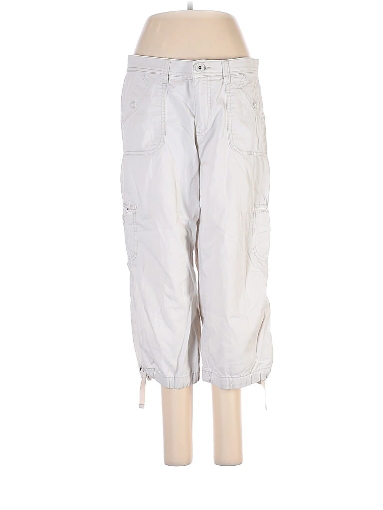 Gloria Vanderbilt Solid White Tan Cargo Pants Size 6 60 off thredUP