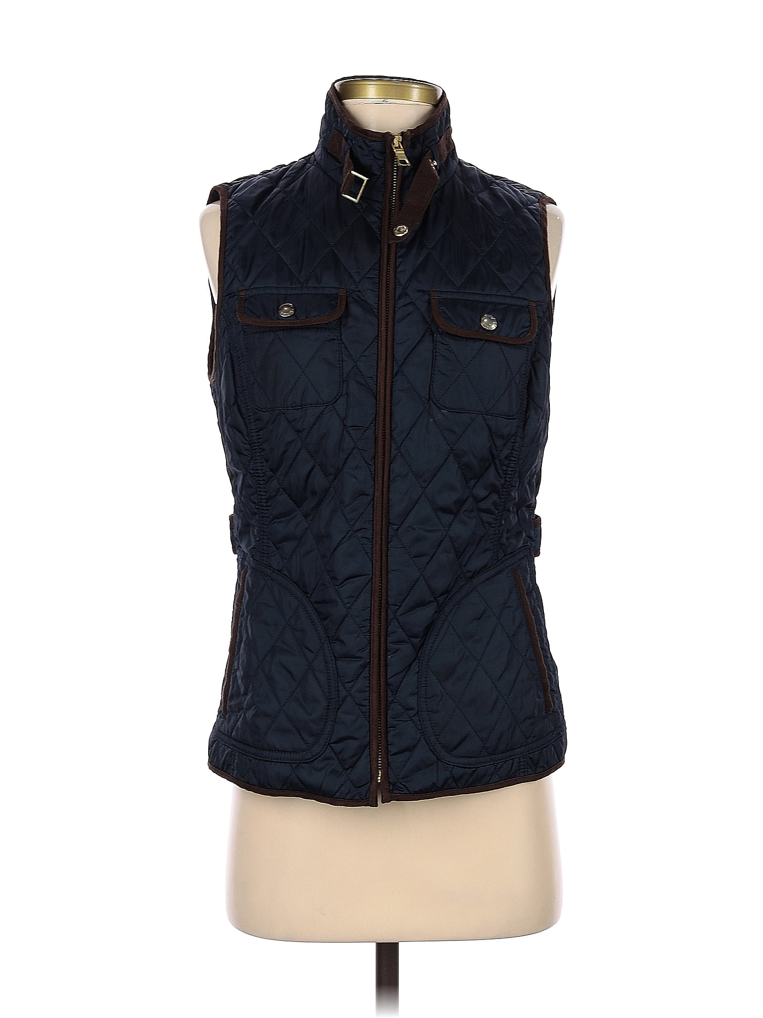 Banana Republic 100 Elastic Solid Blue Vest Size S 73 off thredUP