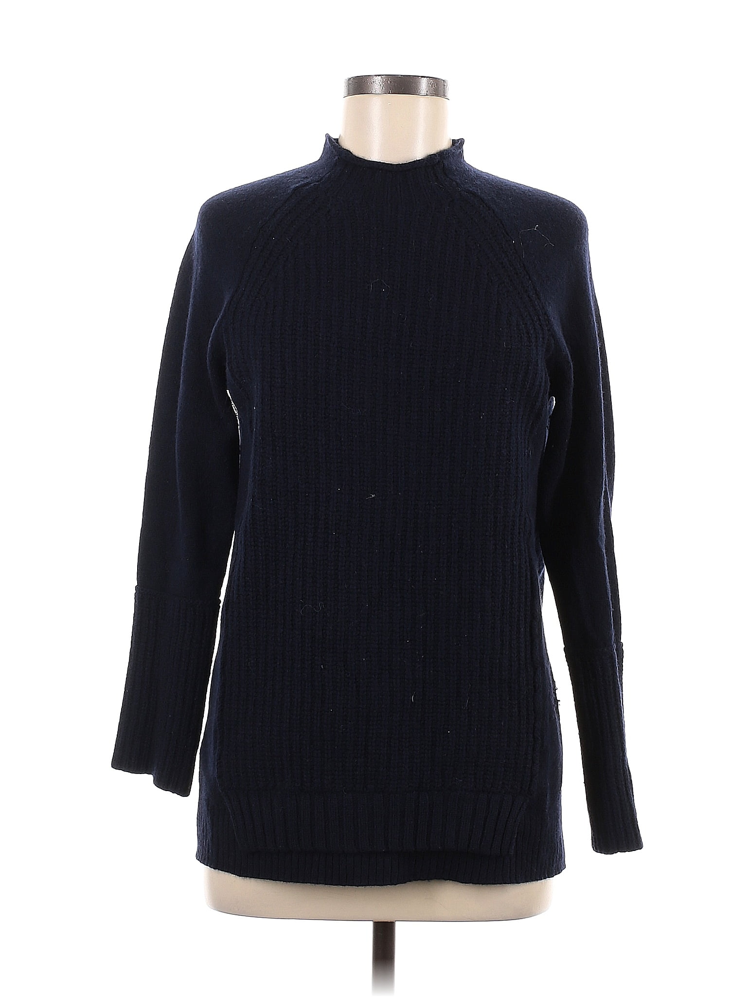 J.Crew 100% Wool Color Block Solid Navy Blue Wool Pullover Sweater Size ...