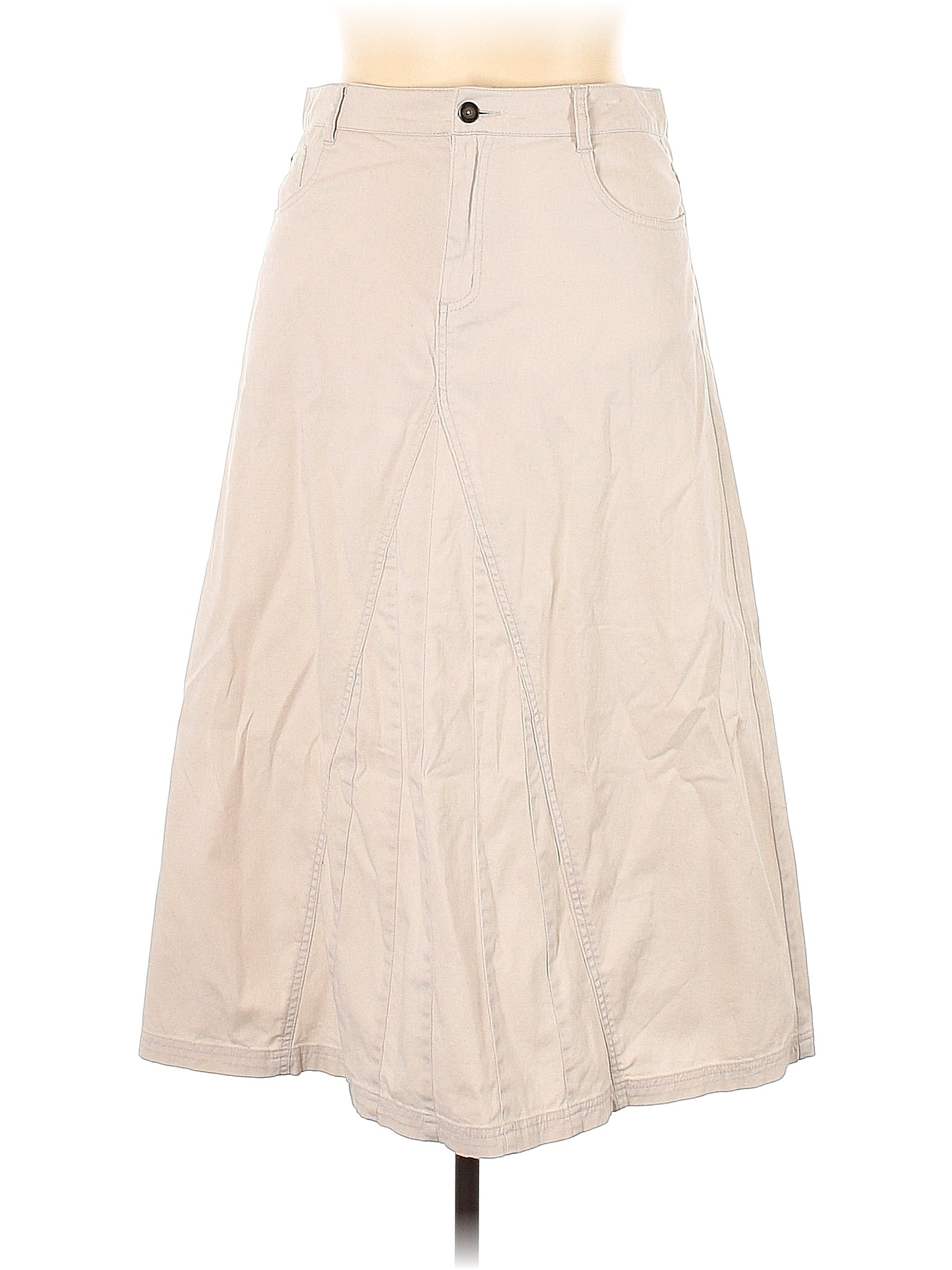 Cato Solid Tan Denim Skirt Size 14 - 25% off | thredUP