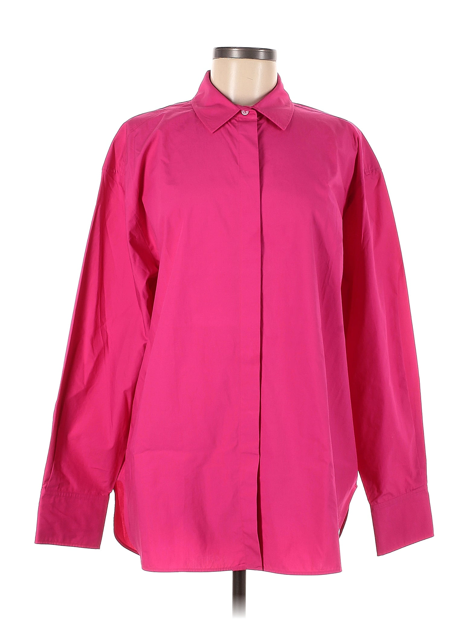 Cos Solid Pink Long Sleeve Button Down Shirt Size 10 69 Off Thredup