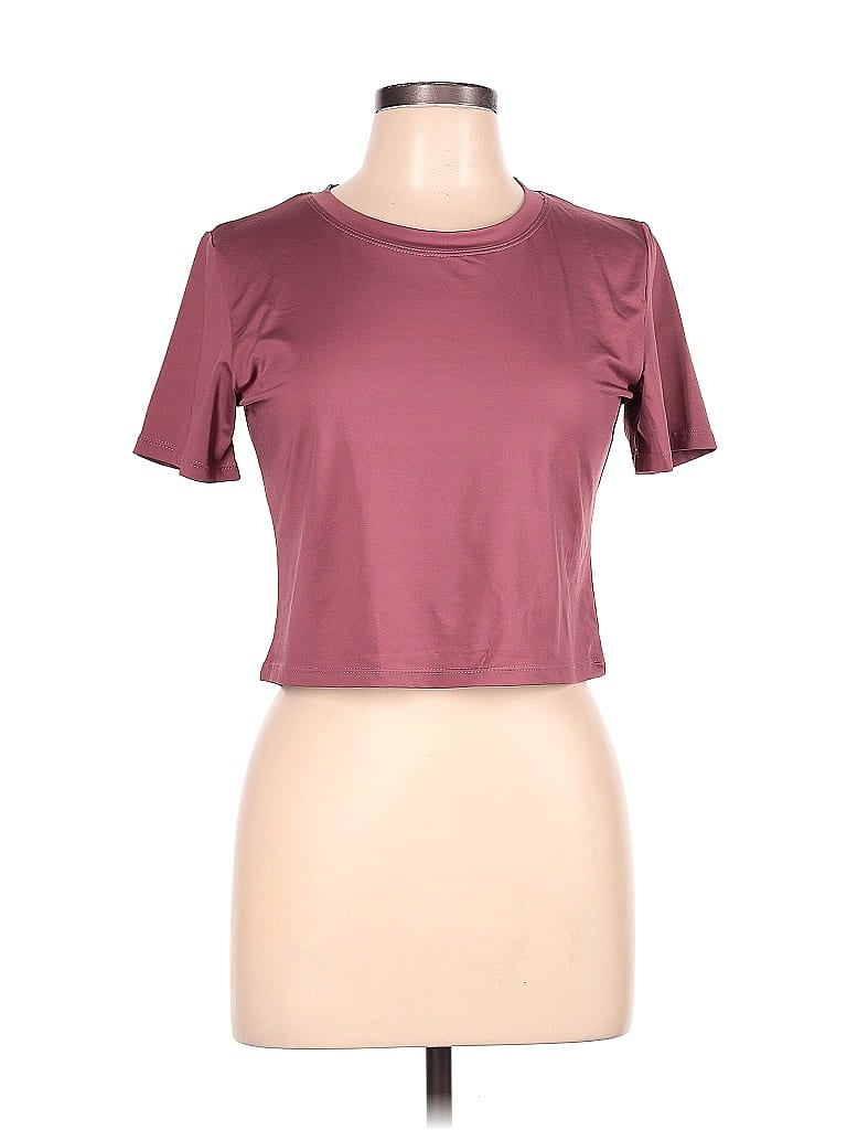 Pre-owned Unbranded Short Sleeve T-shirt In Burgundy