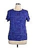 Ruth Norman 100% Rayon Blue Short Sleeve Blouse Size XL - photo 1