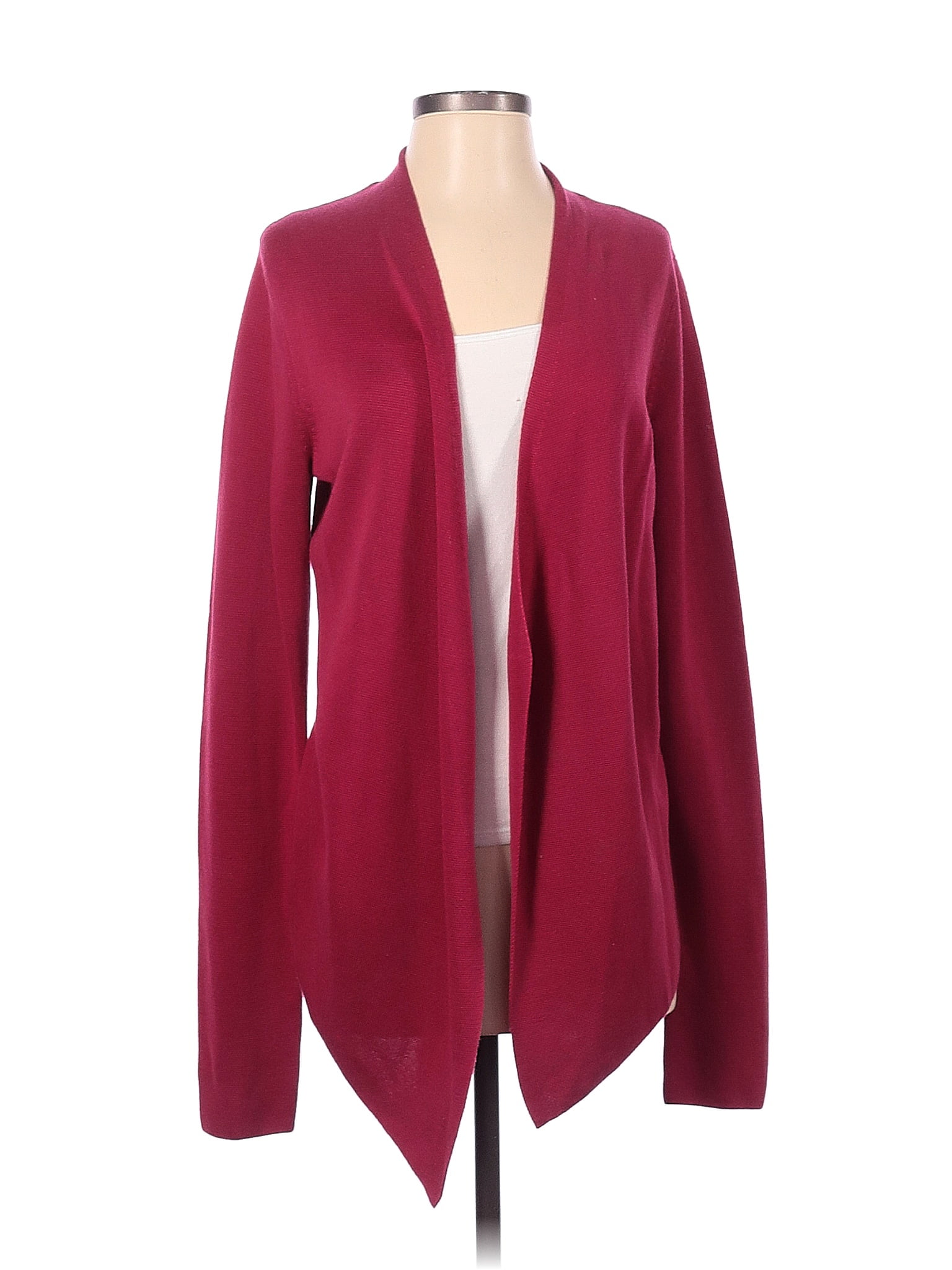 Eileen Fisher Color Block Solid Burgundy Cardigan Size S 80 off
