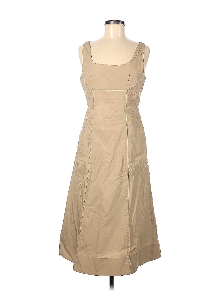Banana Republic Factory Store 100% Cotton Solid Tan Casual Dress Size 6 ...