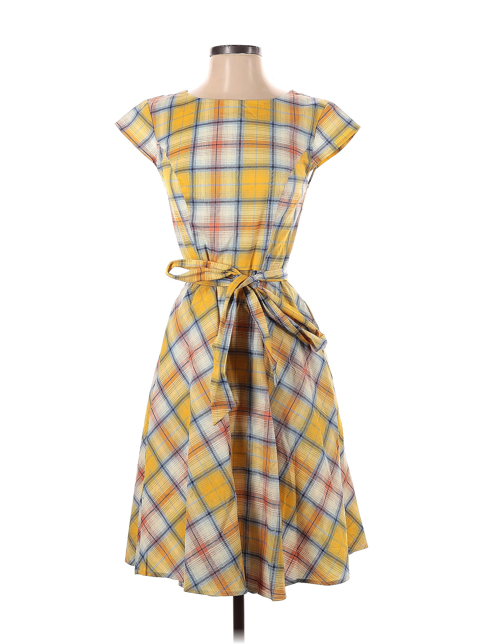 Puka Plaid Multi Color Yellow Casual Dress Size S - 62% off | thredUP