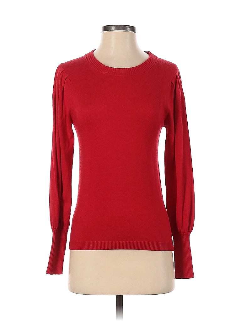 Ann Taylor Color Block Solid Red Pullover Sweater Size S (Petite) - 80% ...