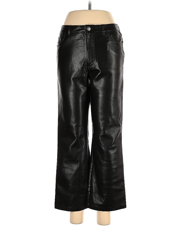 Sunday Best 100% Polyurethane Solid Black Faux Leather Pants Size 6 ...