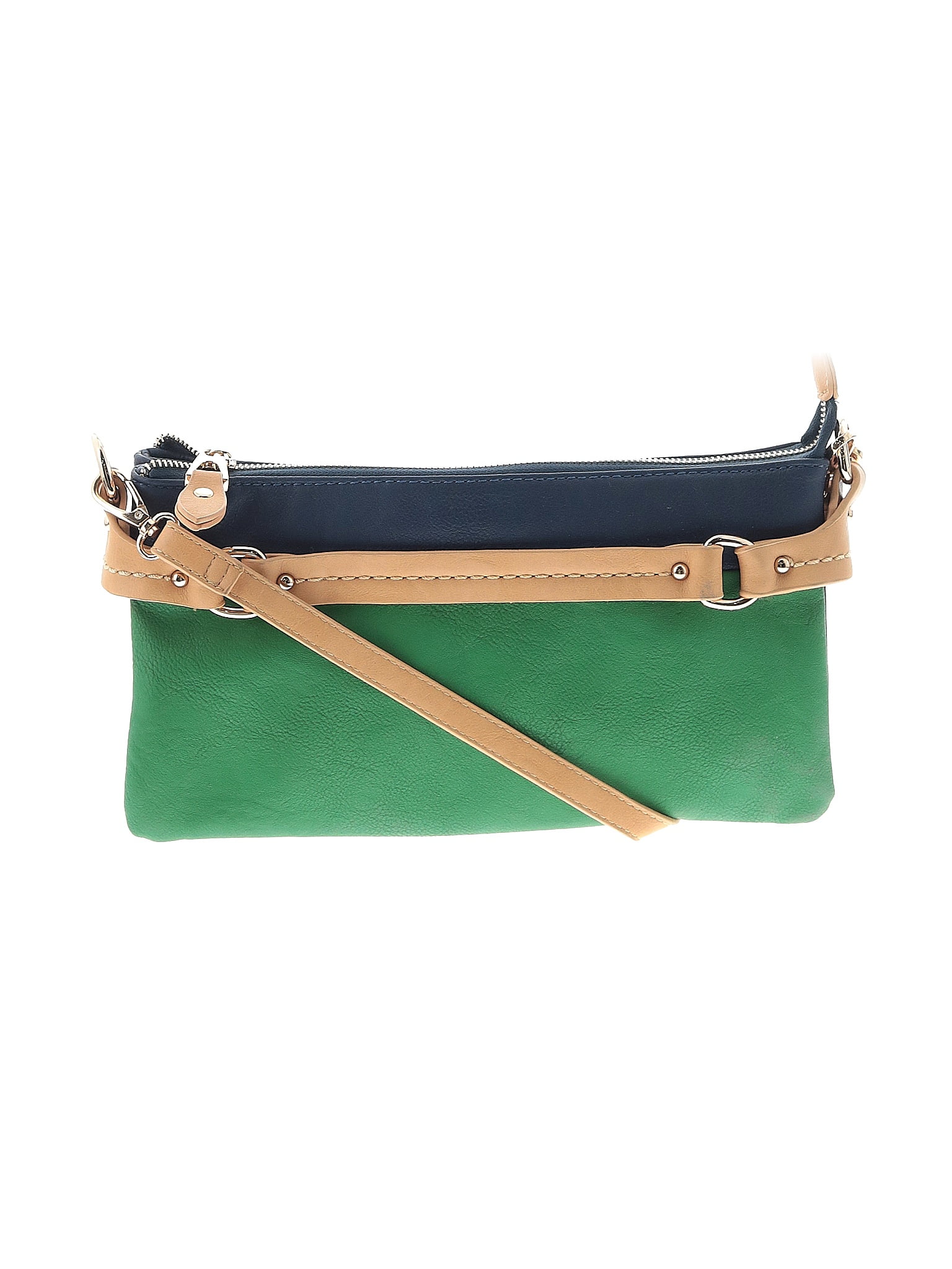 Shiraleah Color Block Solid Green Blue Crossbody Bag One Size - 57% off ...