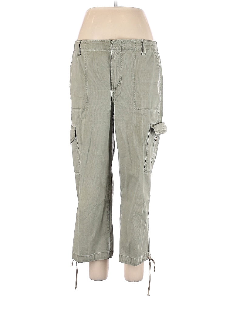 Gloria Vanderbilt 100 Cotton Solid Green Cargo Pants Size 12 56 off