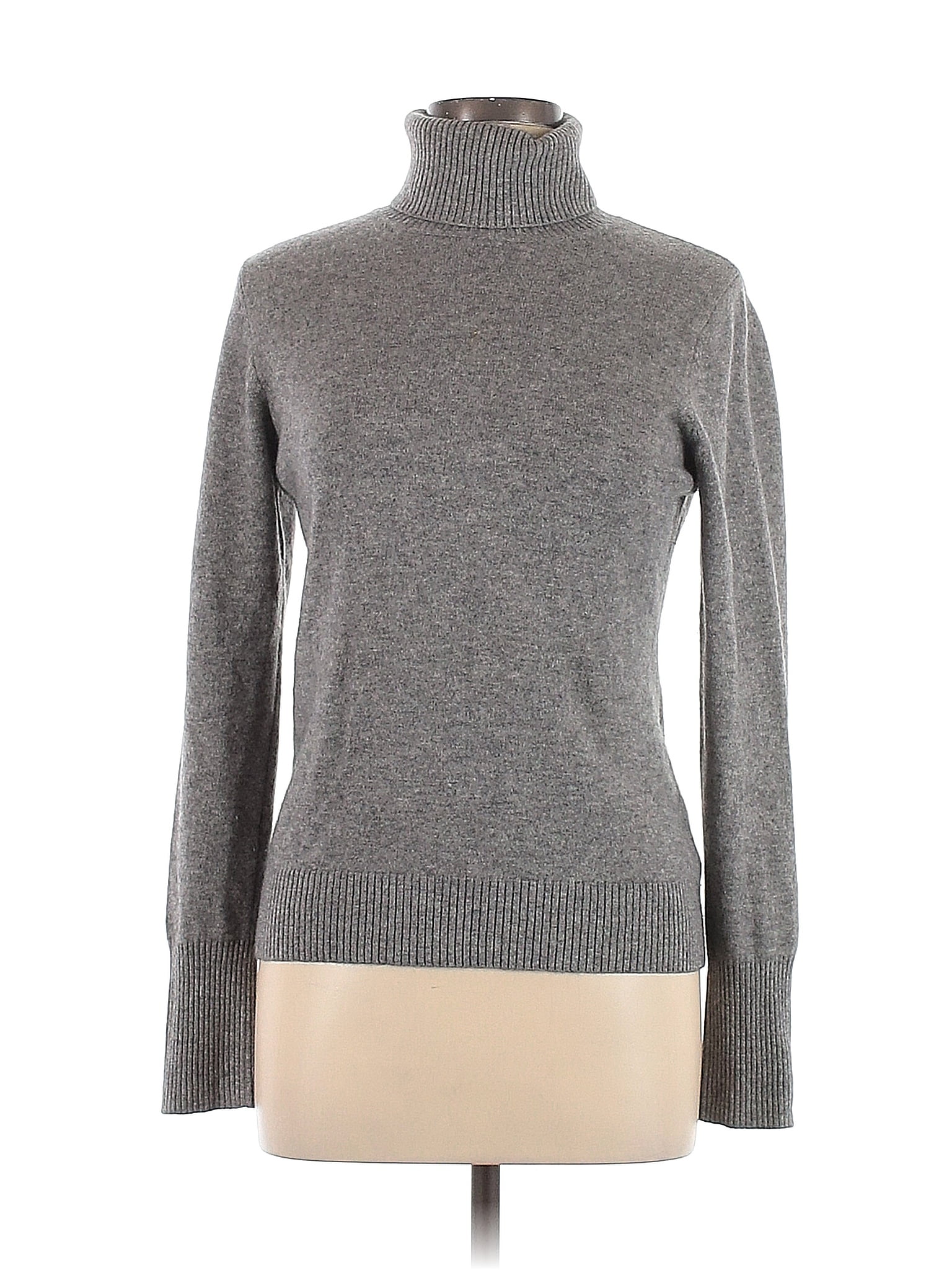 Fiona 100% Cashmere Color Block Gray Cashmere Pullover Sweater Size L ...