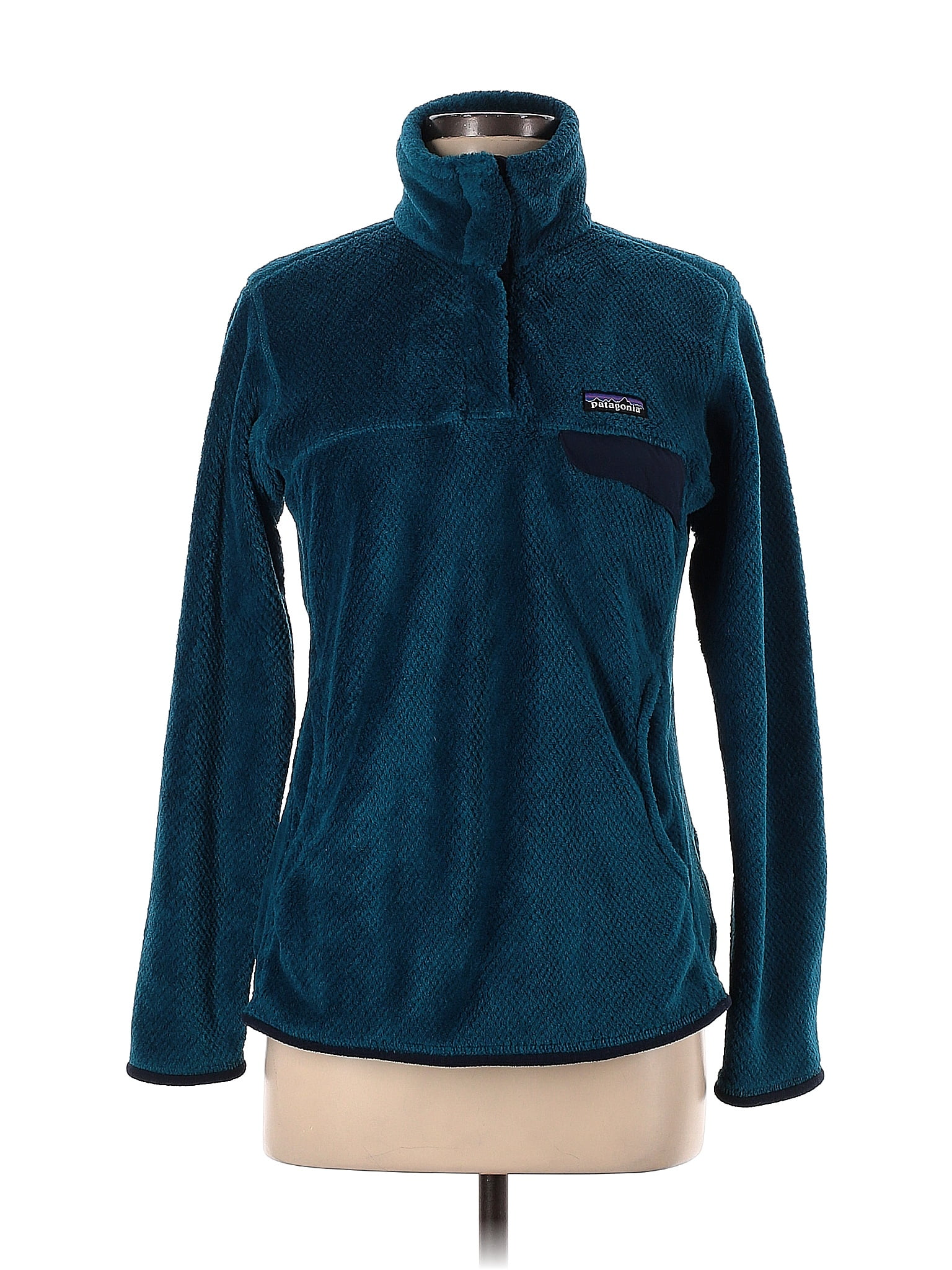 Patagonia 100 Polyester Solid Teal Fleece Size M 64 off thredUP
