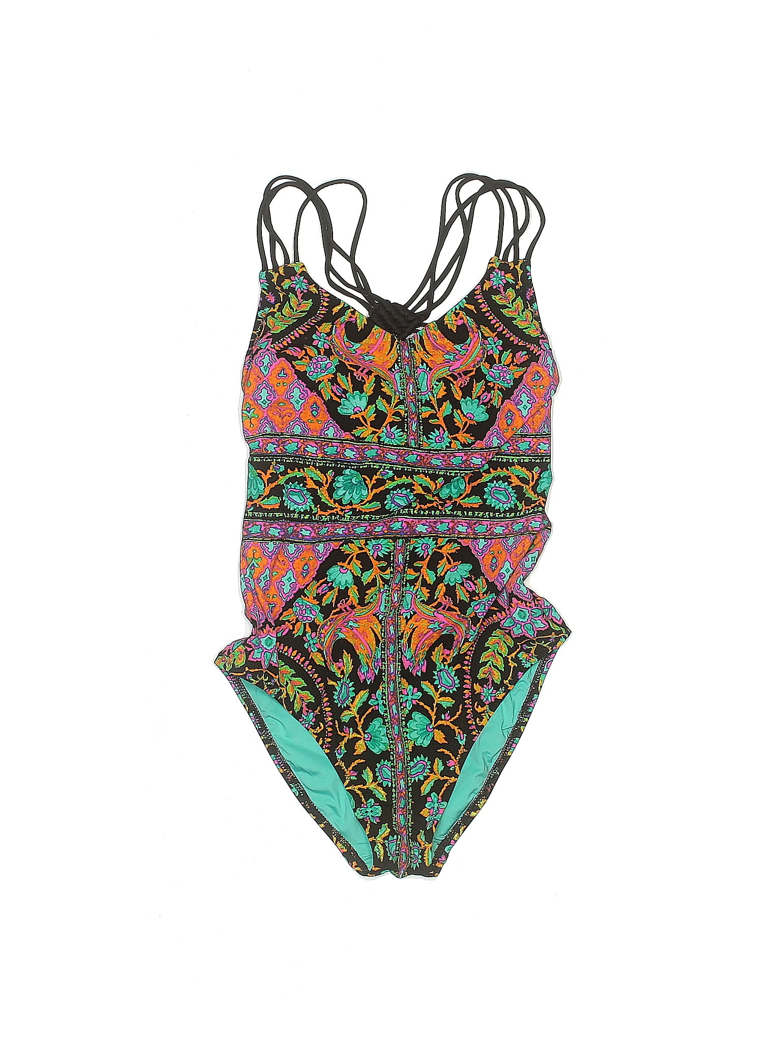 NANETTE Nanette Lepore Multi Color Green One Piece Swimsuit Size XS ...