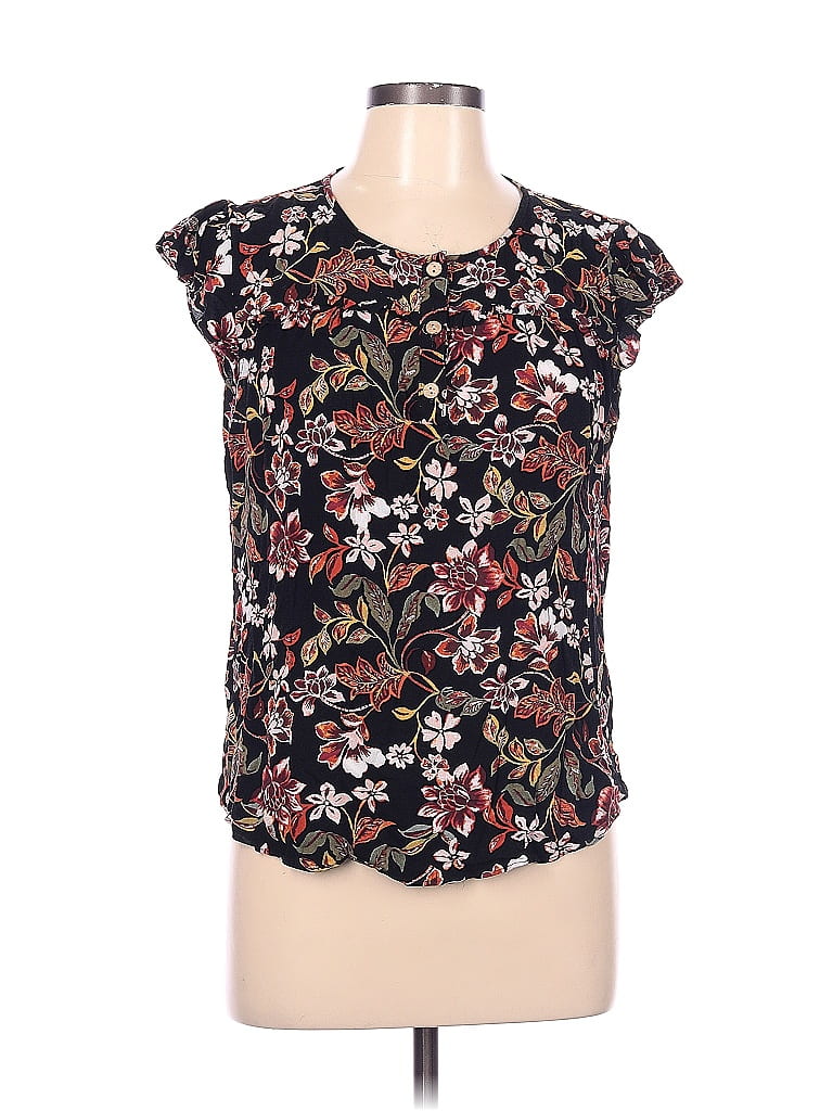 Fortune + Ivy 100% Rayon Black Short Sleeve Top Size L - 56% off | thredUP