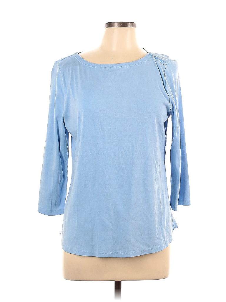 Charter Club 100% Cotton Blue Long Sleeve T-Shirt Size L - photo 1