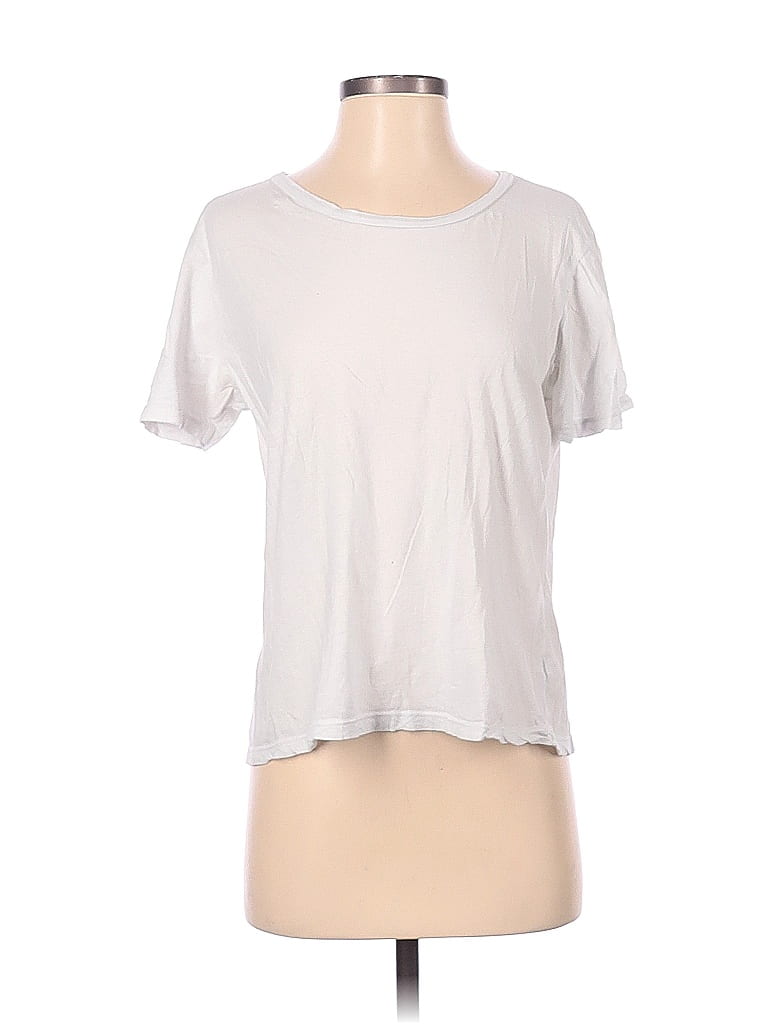 Monrow 100% Cotton White Silver Short Sleeve T-Shirt Size S - 80% off ...