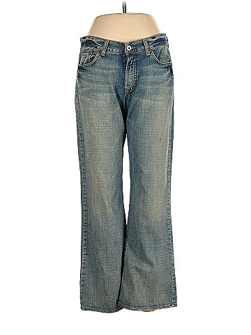 Lucky Brand 100% Cotton Solid Blue Jeans Size 10 - 64% off