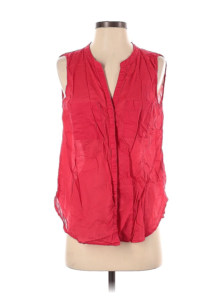 Gap Outlet 100 Cotton Red Sleeveless Blouse Size S 48 off thredUP