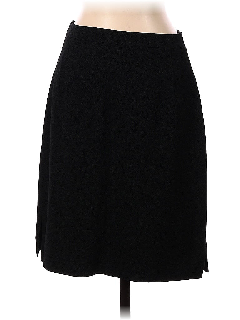 Tahari Solid Black Casual Skirt Size 4 (Petite) - photo 1