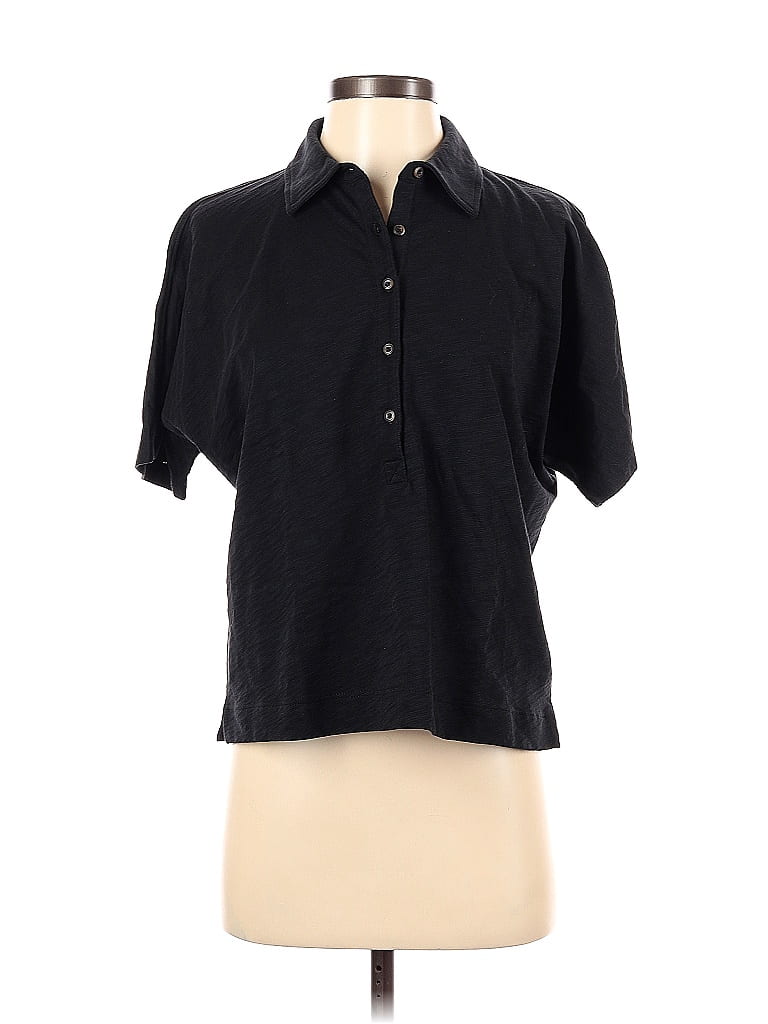 Lilla P 100% Cotton Black Short Sleeve Blouse Size S - photo 1