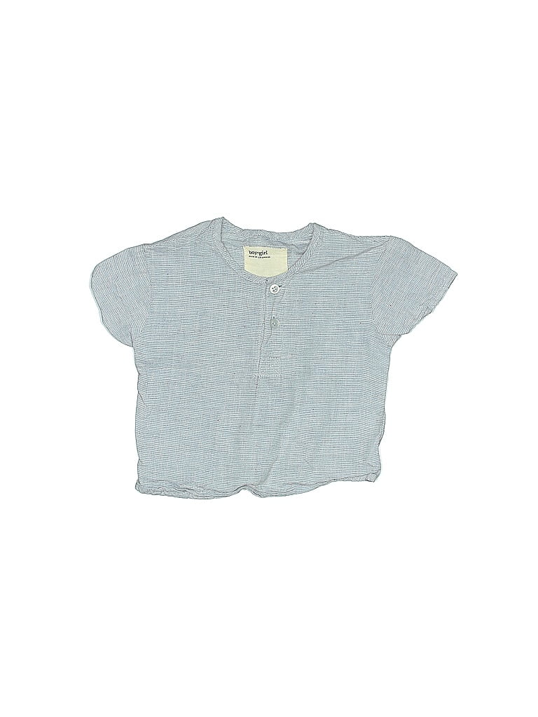 boy+girl 100% Cotton Marled Blue Short Sleeve Blouse Size 6 mo - 12 mo - photo 1