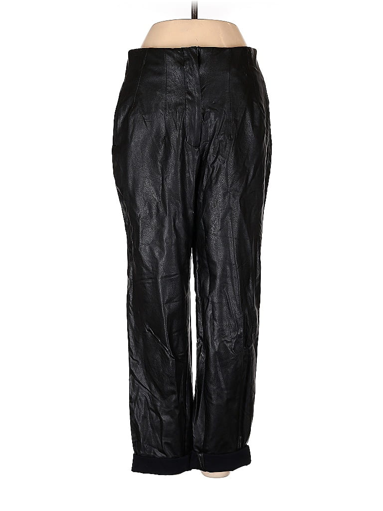 Express 100% Polyurethane Brocade Black Faux Leather Pants Size 4 - photo 1