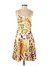 BCBGirls 100% Acetate Floral Motif Paisley Baroque Print Batik Tropical Yellow Casual Dress Size S (Plus) - photo 1