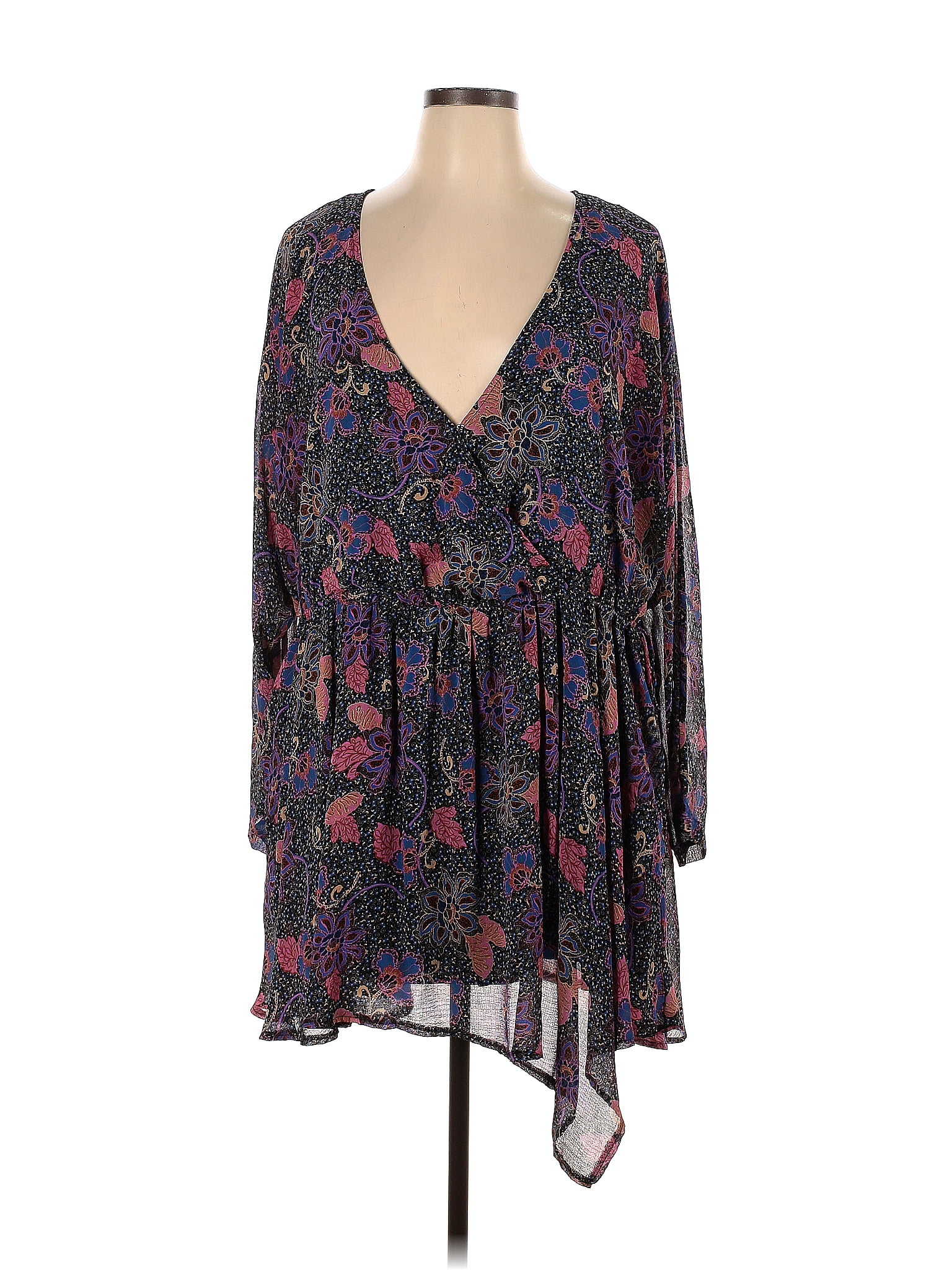 Free People 100% Polyester Purple Casual Dress Size XL - 59% off | thredUP
