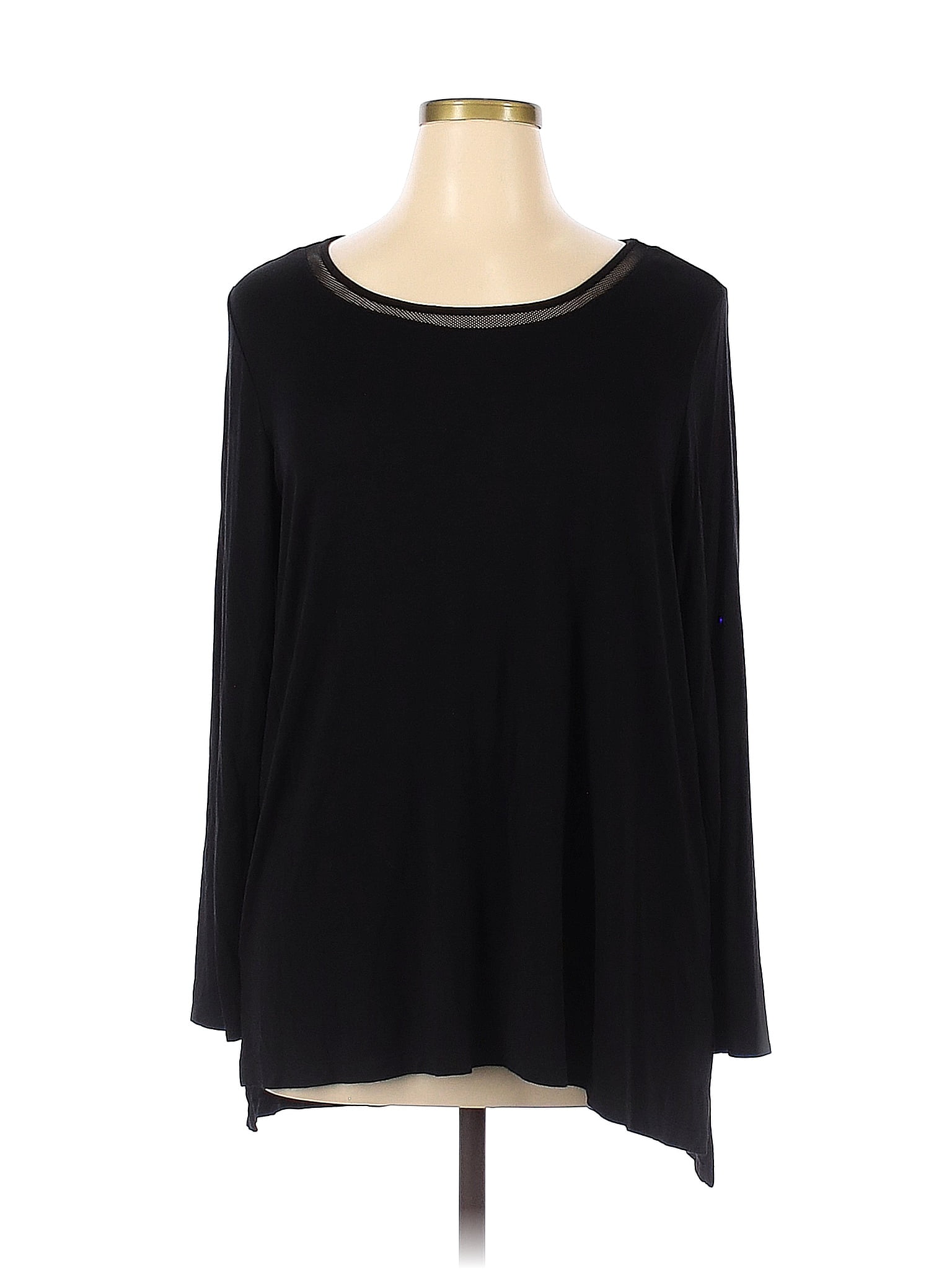 Tahari Black Long Sleeve Blouse Size 1X (Plus) - 74% off | thredUP