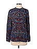 See U Soon Baroque Print Batik Brocade Blue Long Sleeve Blouse Size S - photo 1