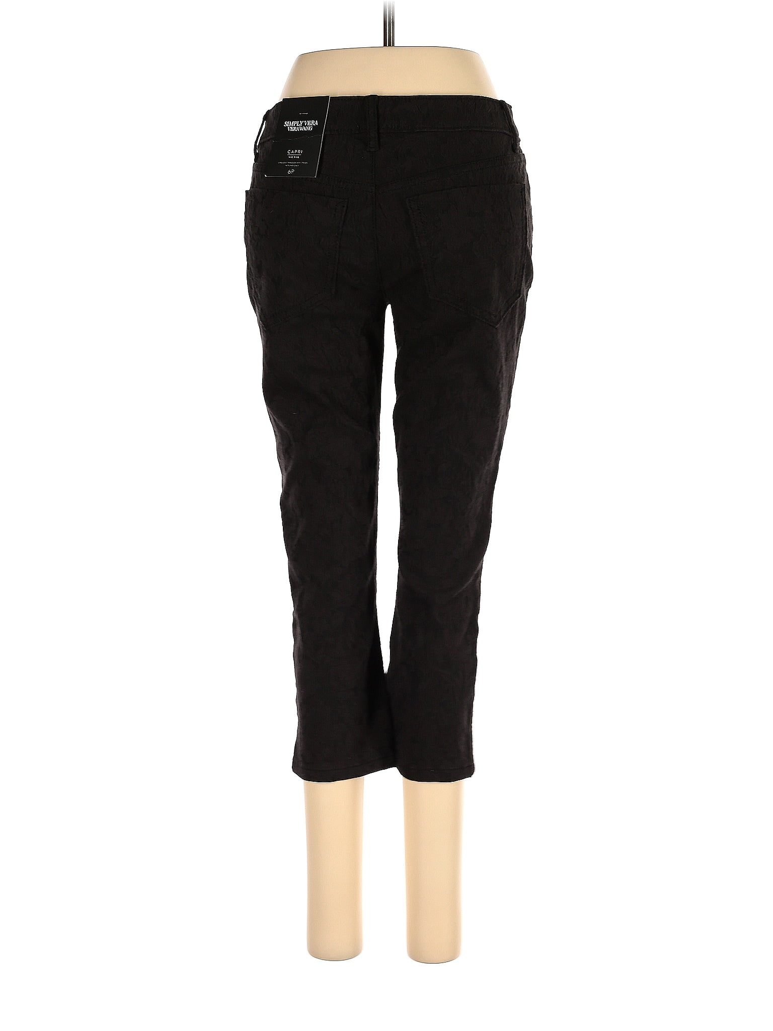 Simply Vera Vera Wang Black Velour Pants Size 6 (Petite) - 66% off