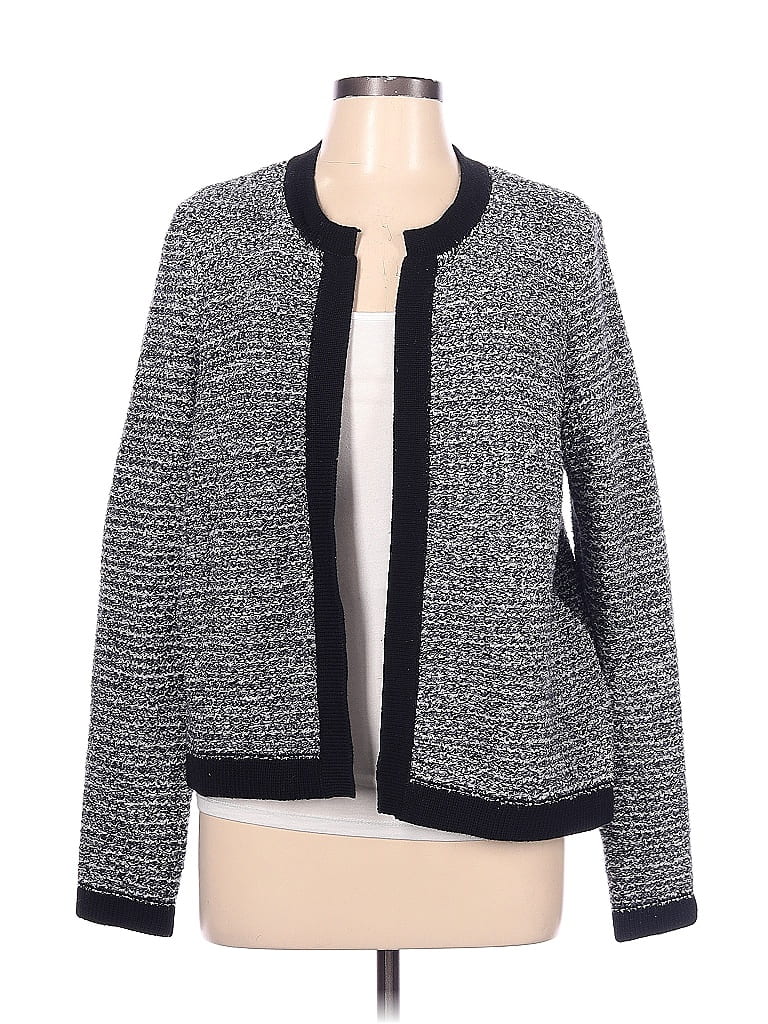 Cardigan Ceinturé ANN TAYLOR LOFT PETITES - Taille M/Petite, Couleur Taupe Et Noir, Crochet