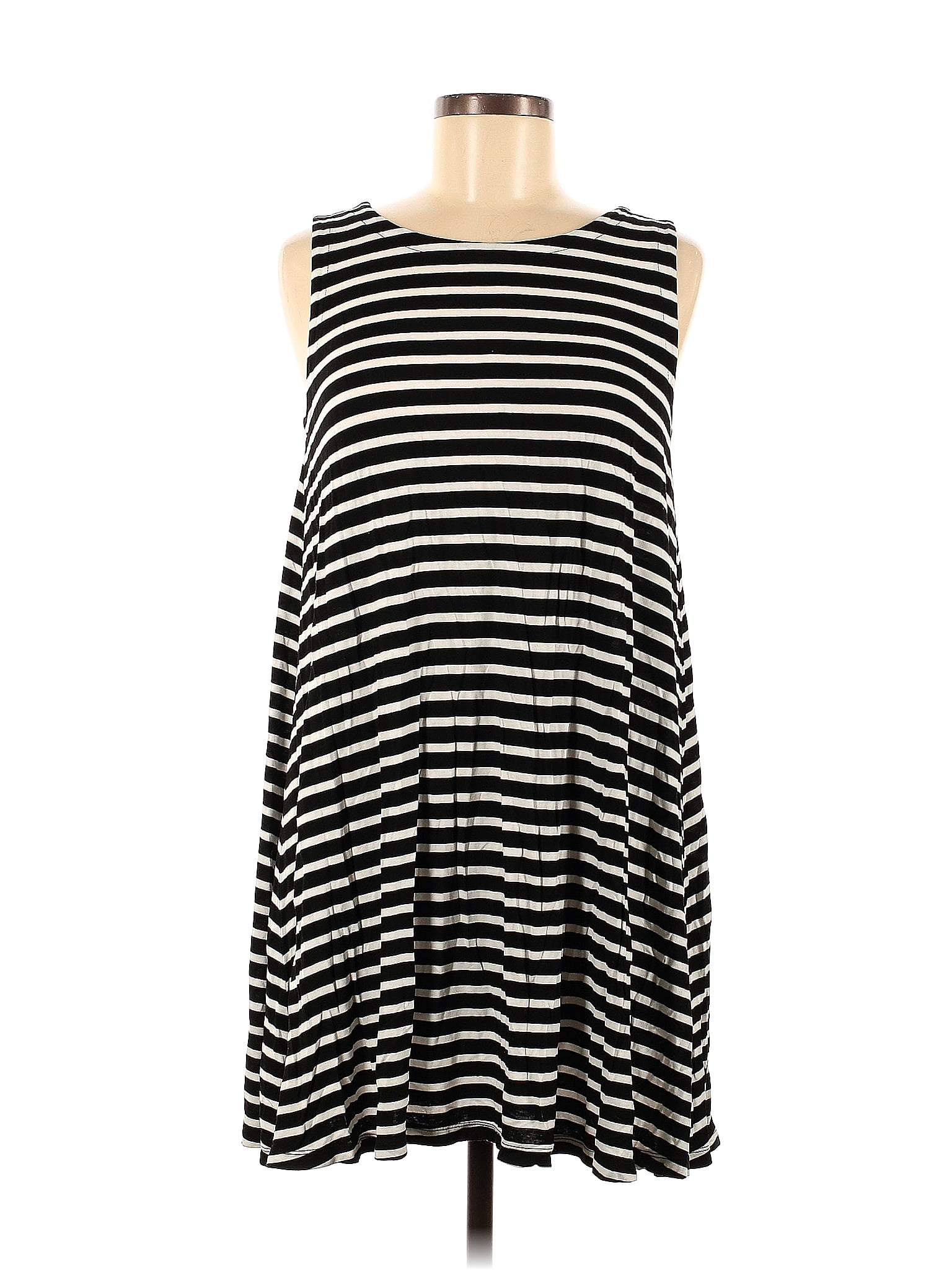 Ann Taylor LOFT Outlet Stripes Black Casual Dress Size M - 47% off ...