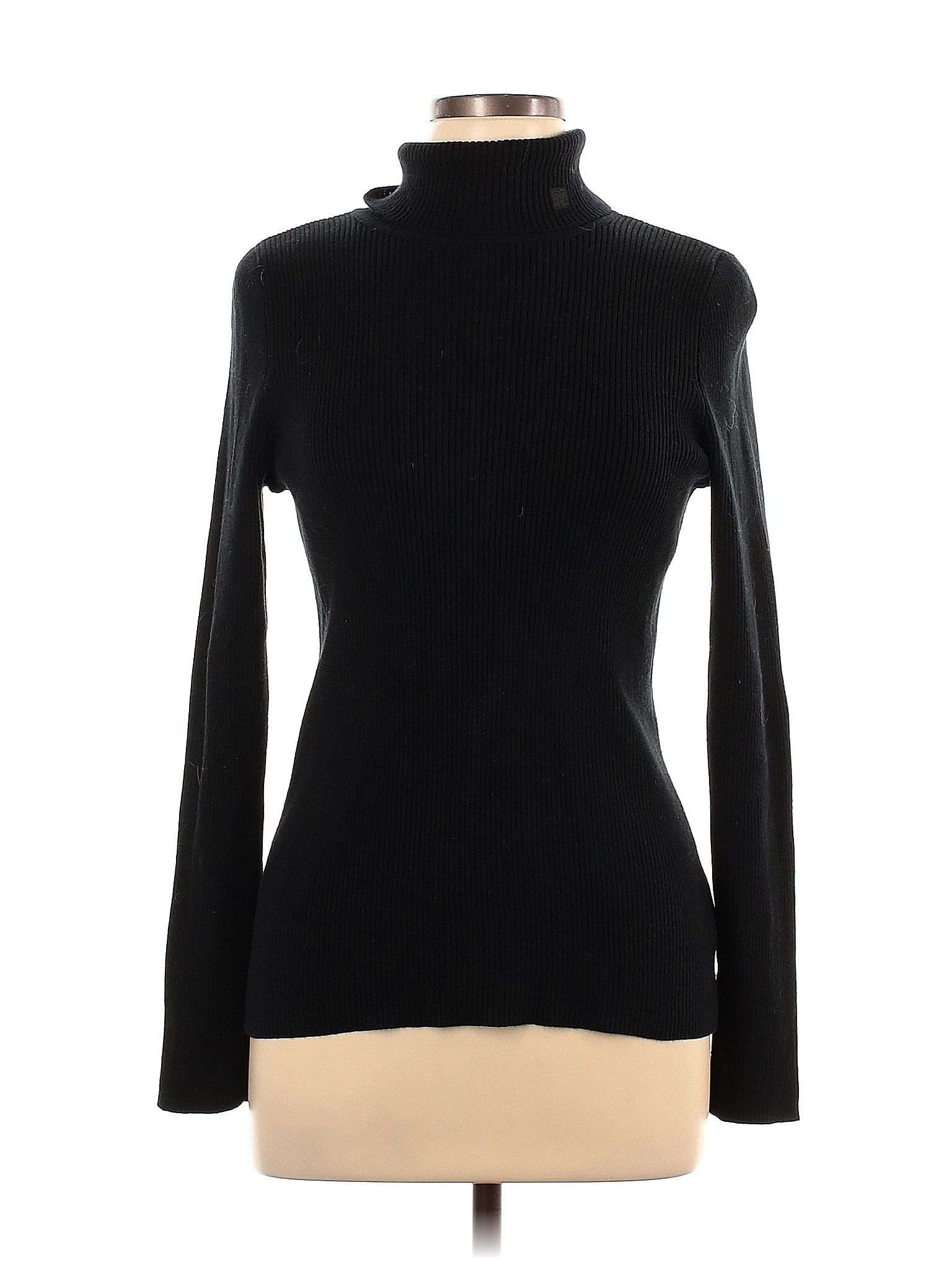 Lauren by Ralph Lauren 100% Cotton Black Turtleneck Sweater Size L - 67 ...