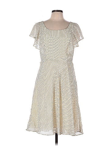 Adrianna Papell 100 Polyester Multi Color Ivory Casual Dress Size