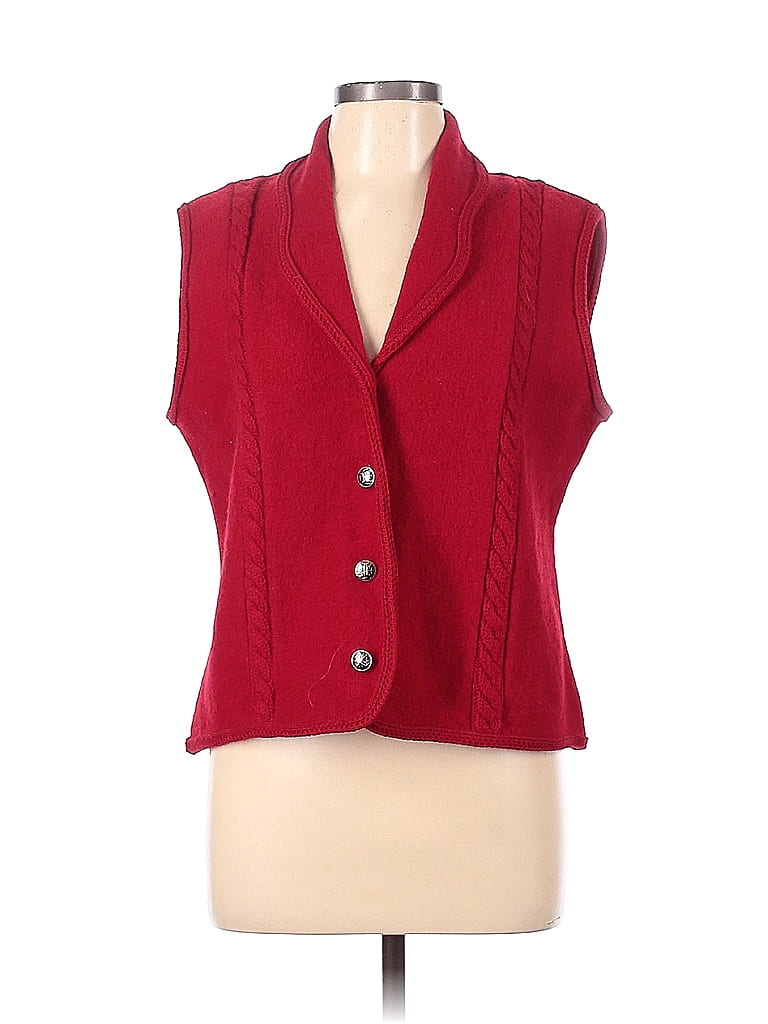 Coldwater Creek 100 Wool Red Vest Size L 74 off thredUP