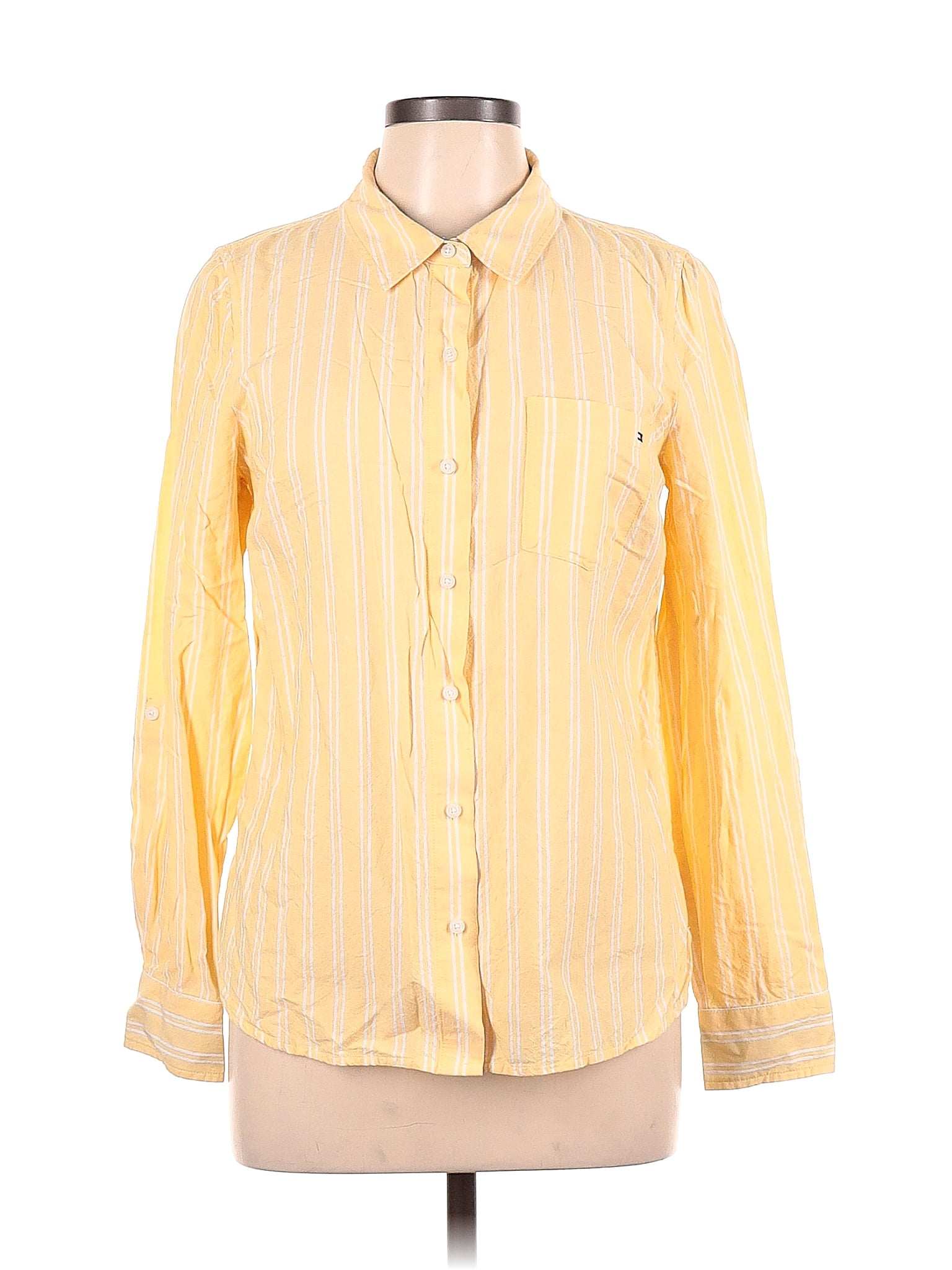 Tommy Hilfiger Yellow Long Sleeve Button Down Shirt Size M 93 Off