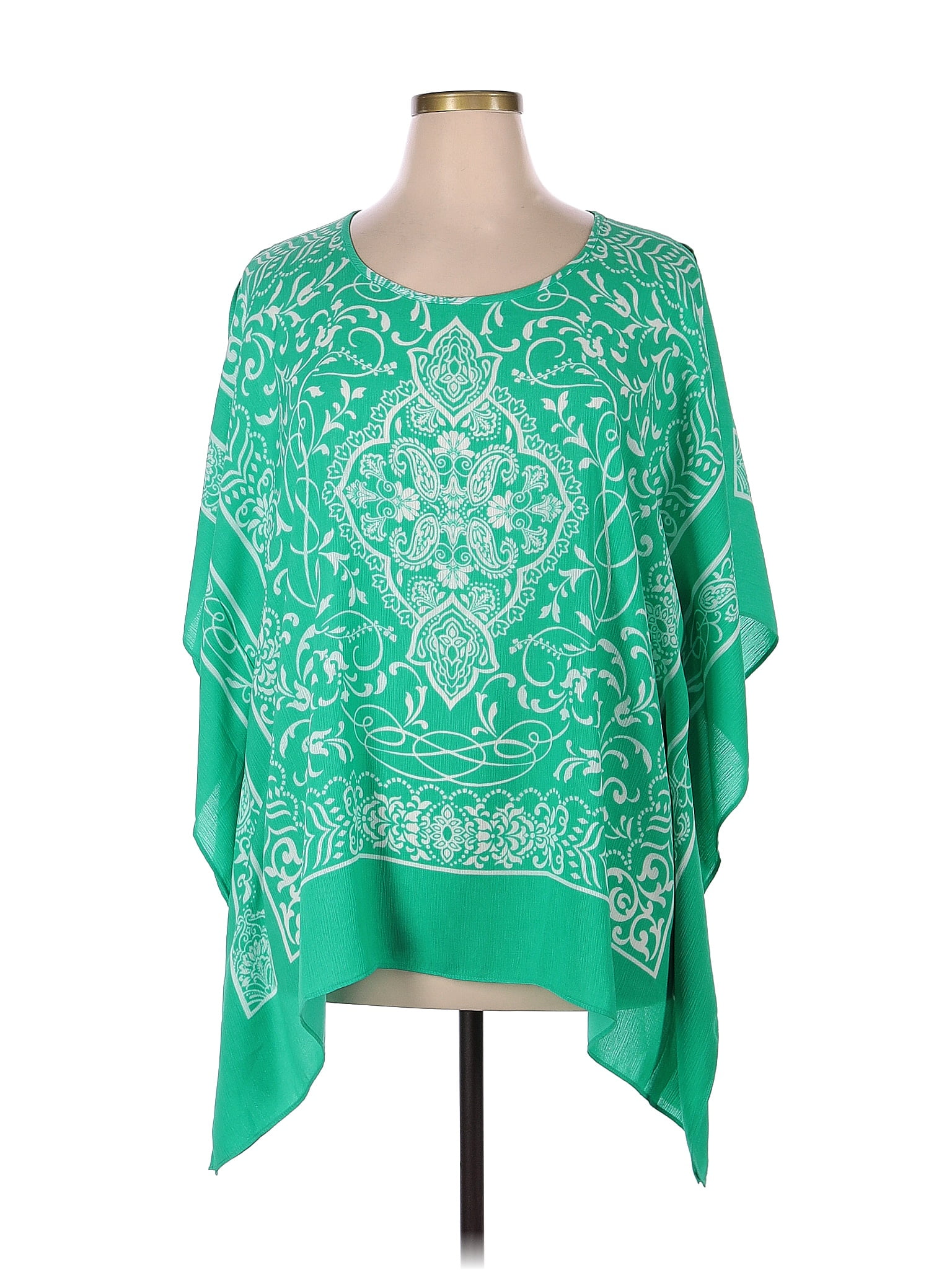 Susan Graver 100 Polyester Green Poncho Size Xl 71 Off Thredup