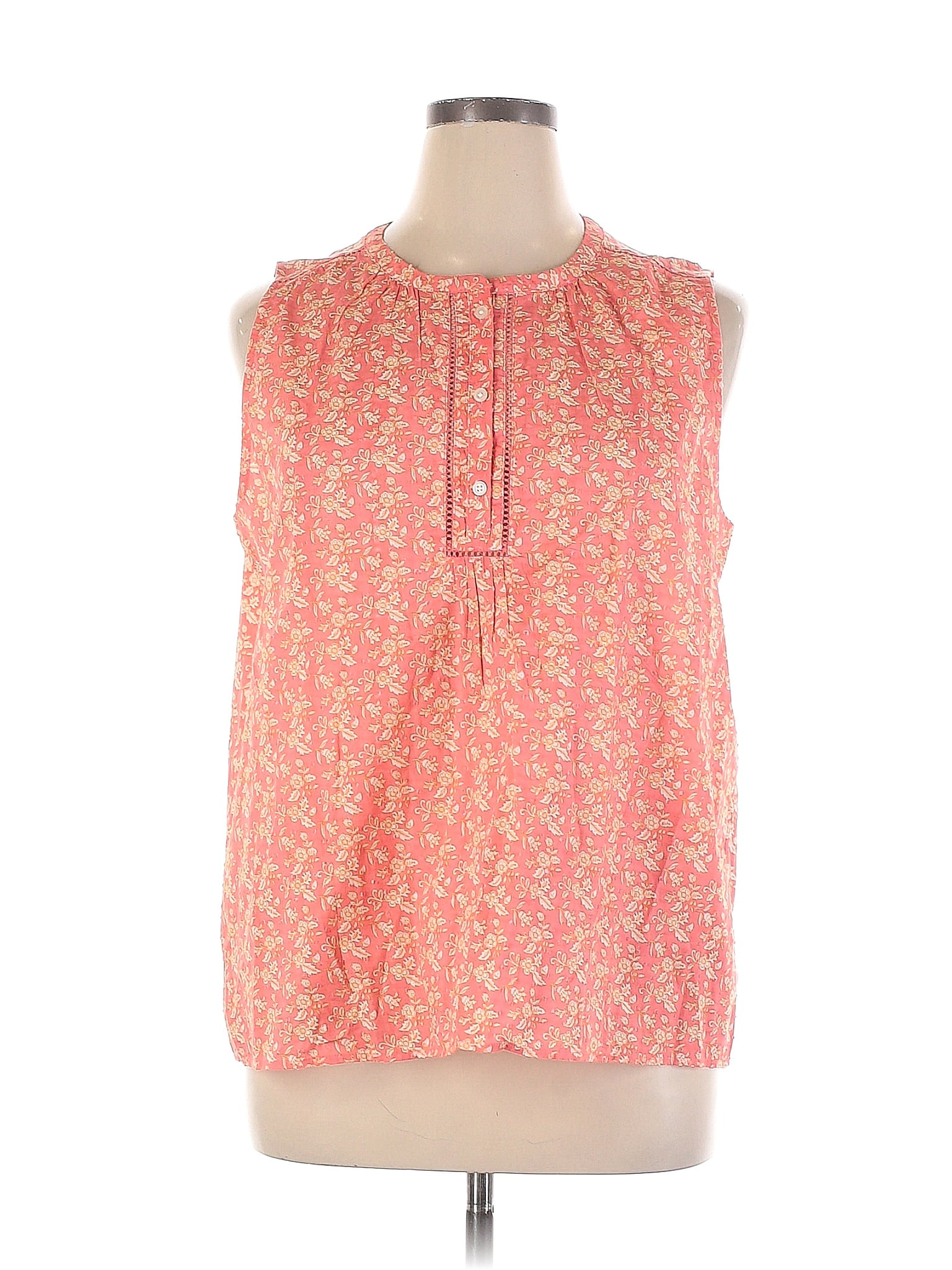 Ann Taylor Loft 100 Rayon Pink Sleeveless Blouse Size Xl 60 Off