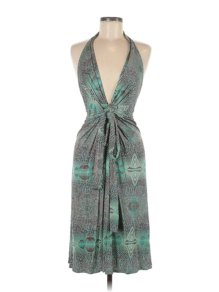Issa London 100% Silk Multi Color Teal Casual Dress Size 6 - 75% off ...