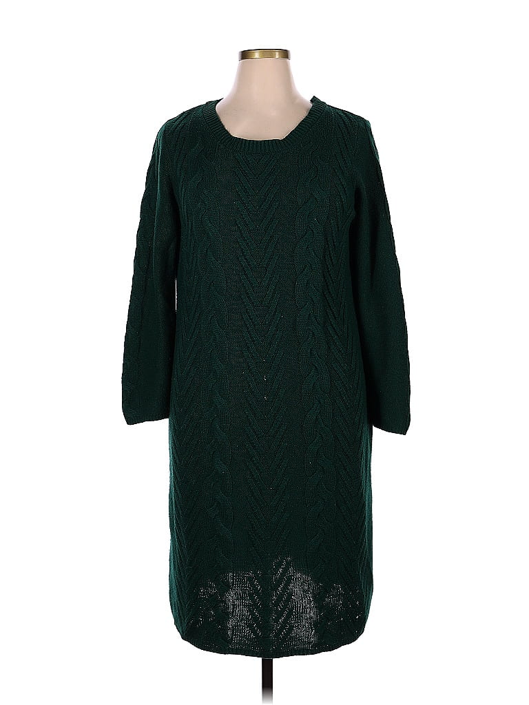 Jessica London Chevron-herringbone Green Casual Dress Size 14 - photo 1
