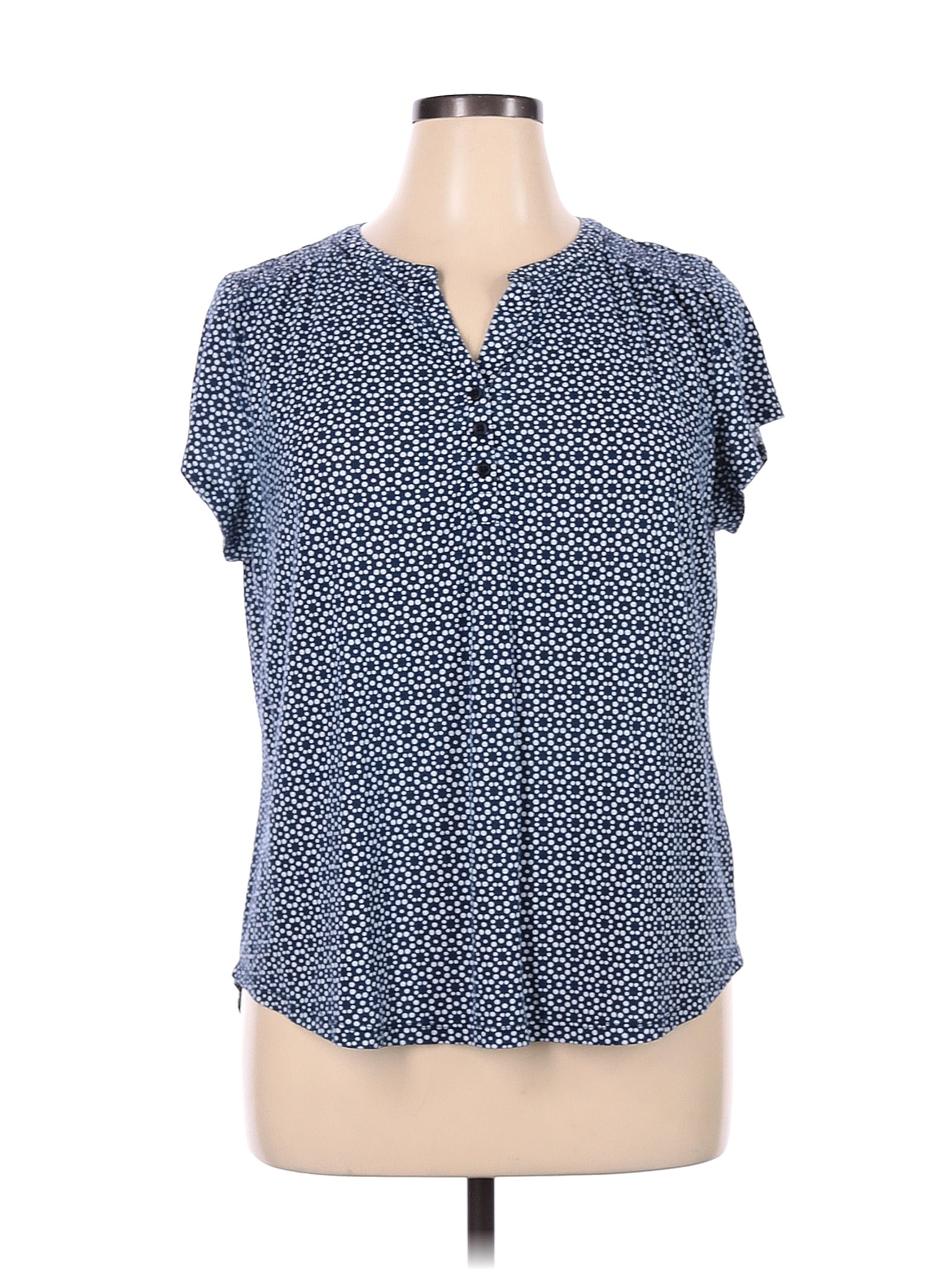 Liz Claiborne Blue Short Sleeve Blouse Size XL - 56% off | thredUP