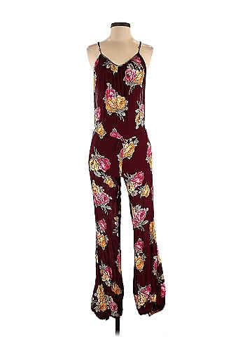 Flynn Skye 100 Rayon Burgundy Jumpsuit Size Sm 1 21 off