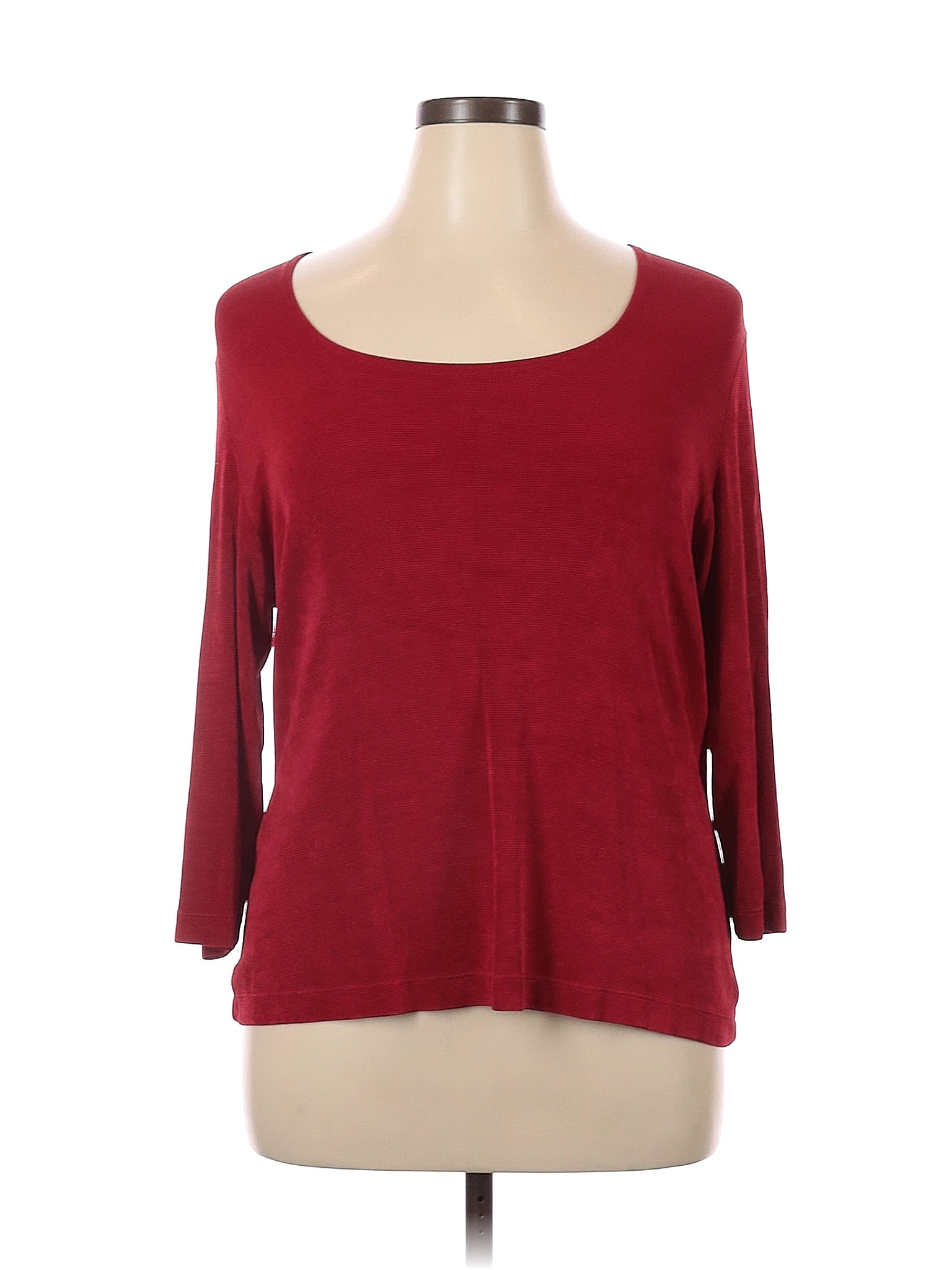 Weekenders Burgundy Long Sleeve Blouse Size 1x Plus 51 Off Thredup