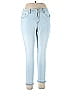 Ann Taylor LOFT Marled Hearts Blue Petite Unpicked Hem High Rise Skinny Jeans in Soft Washed Blue 30 Waist (Petite) - photo 1
